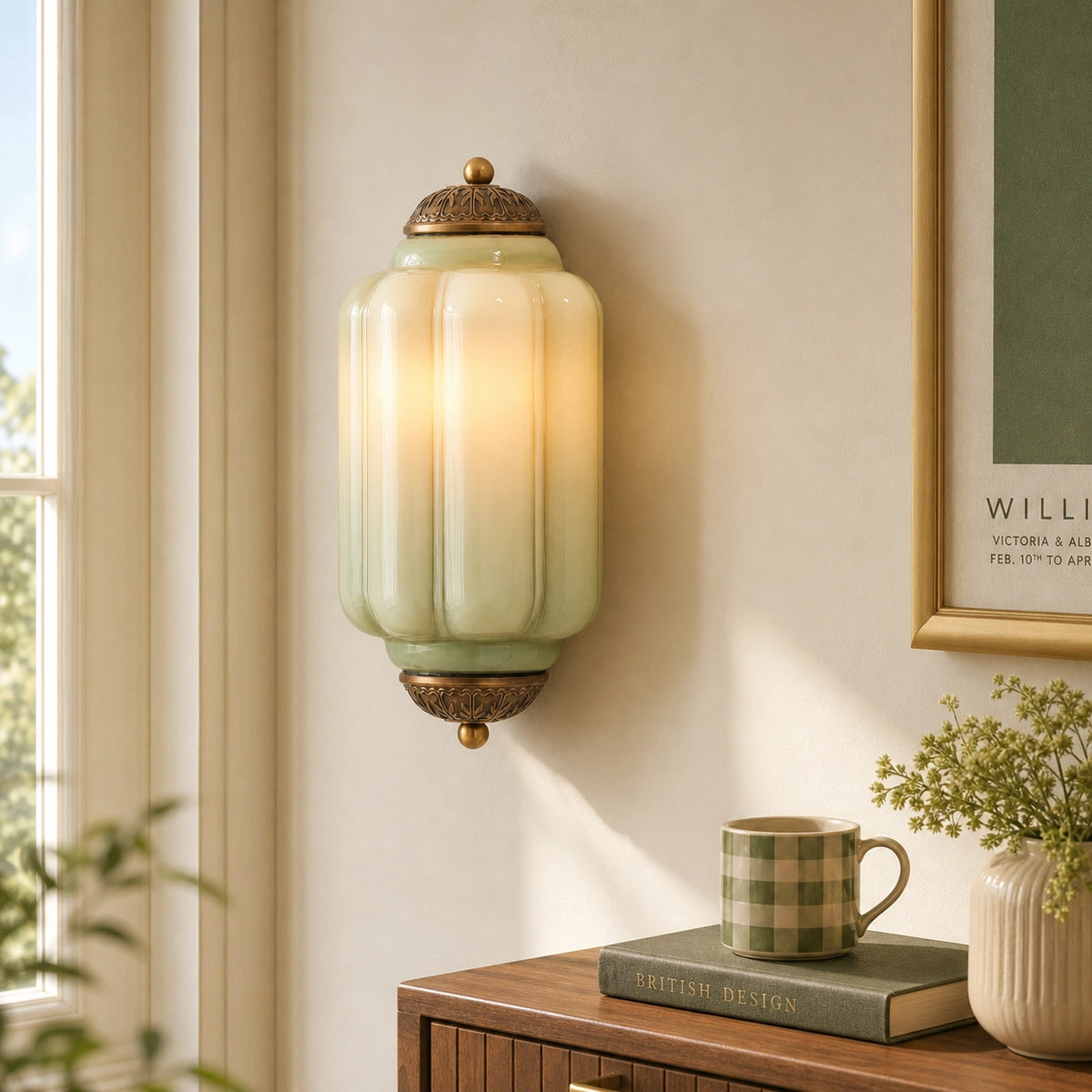 Evelyn Elegant Colorful Milk Glass Eloise Flush Wall Sconce