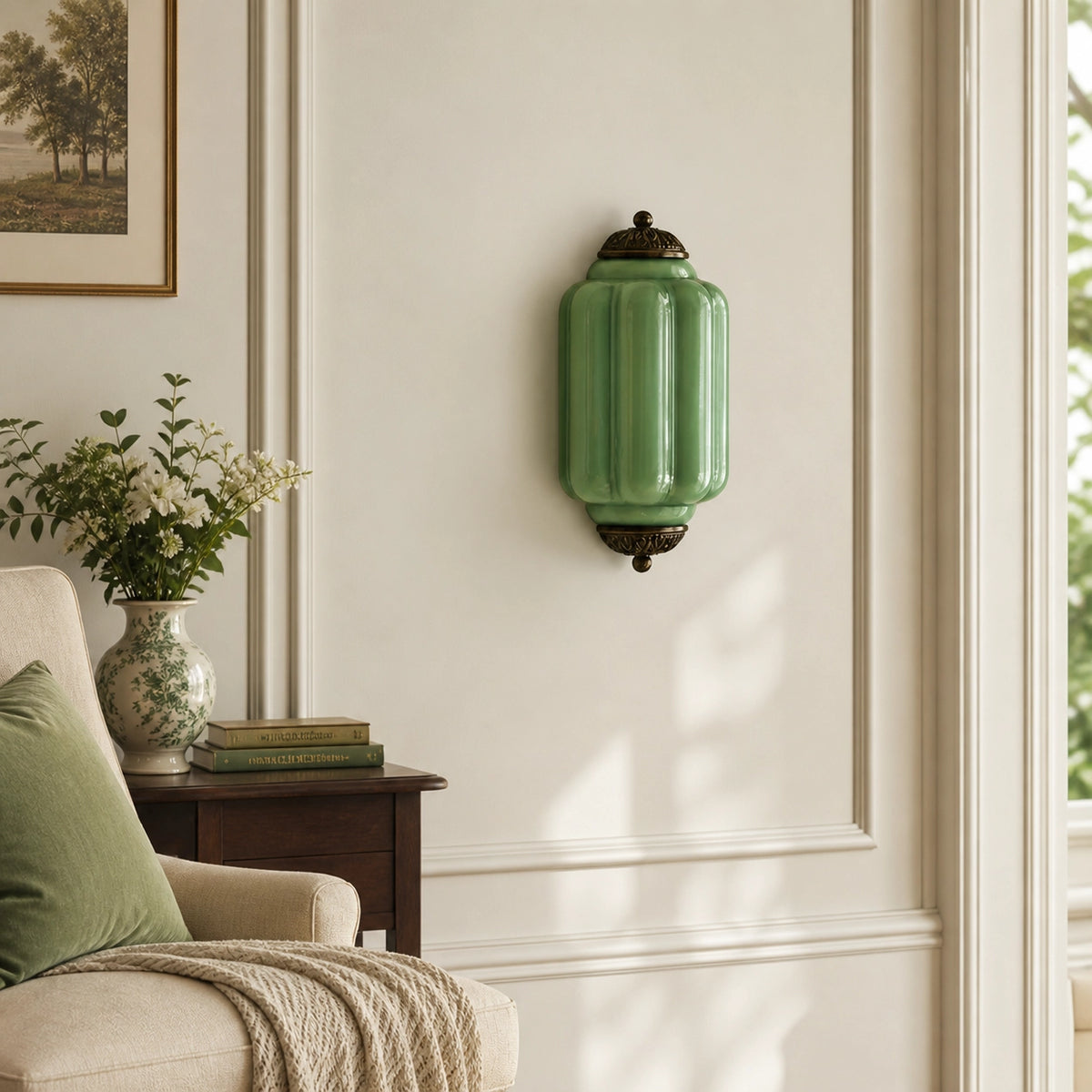 Evelyn Elegant Colorful Milk Glass Eloise Flush Wall Sconce