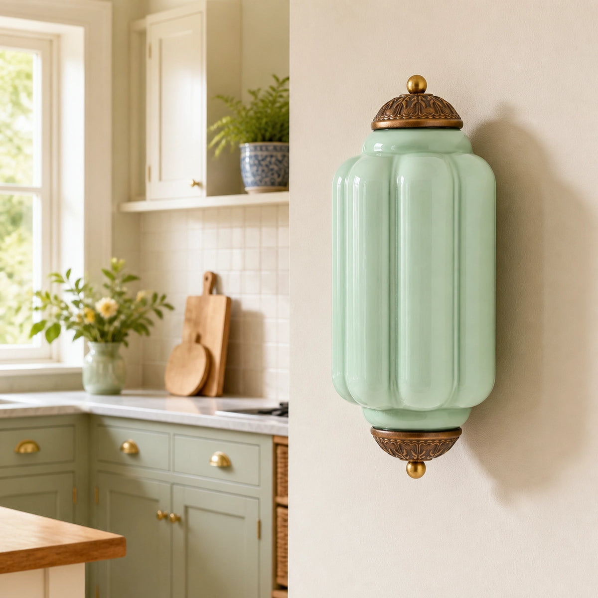 Evelyn Elegant Colorful Milk Glass Eloise Flush Wall Sconce