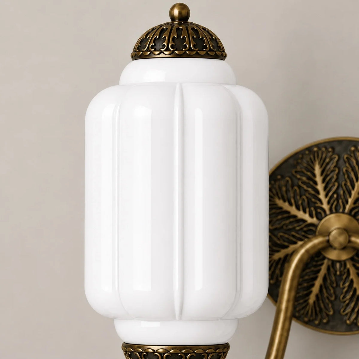 Evelyn Vintage Milk Glass Double Eloise Scallop Wall Light