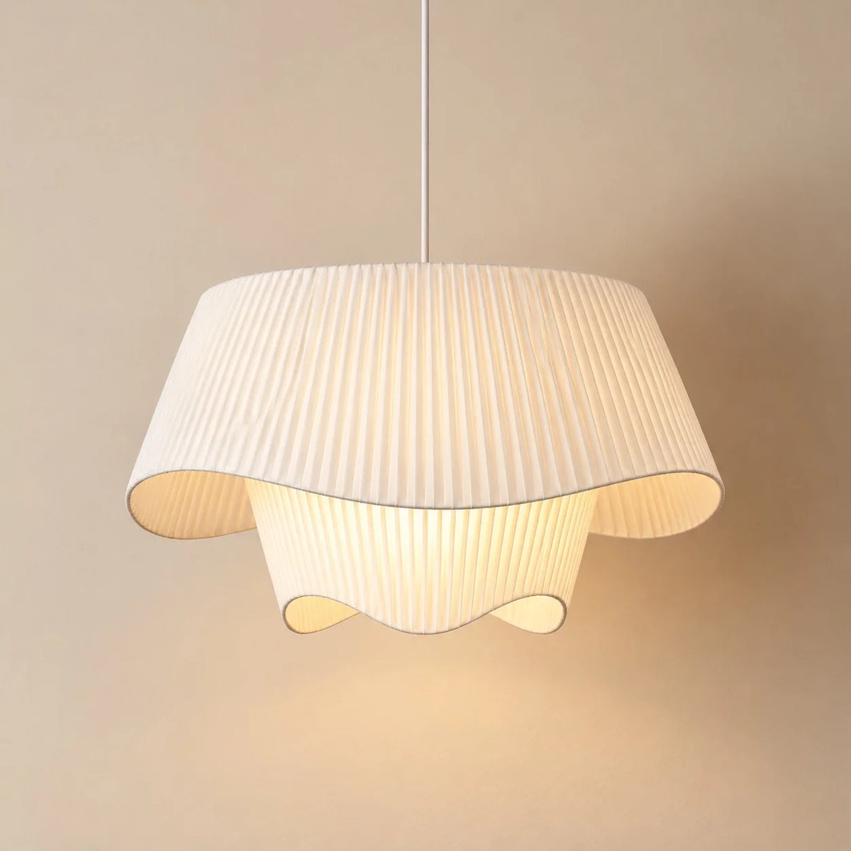 French Vintage Floral Fabric Pendant Light