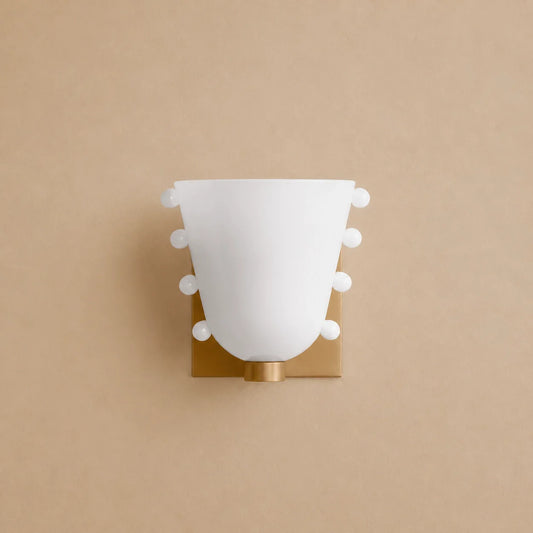 Gemma Art Deco Designer Brass Glass Wall Sconce