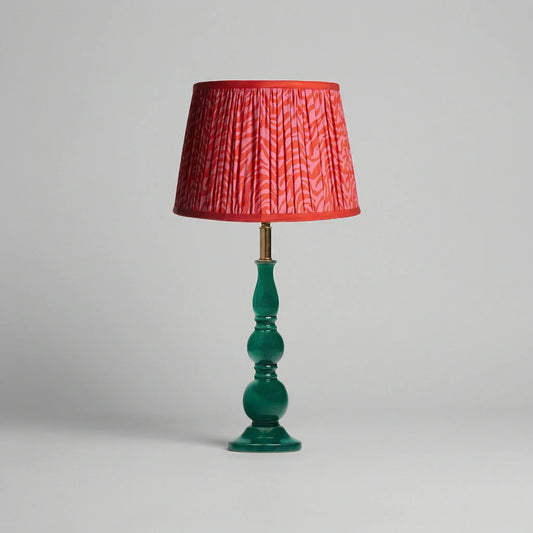 Modern Wooden Base Fabric Shade Table Lamp for Living Room & Bedroom