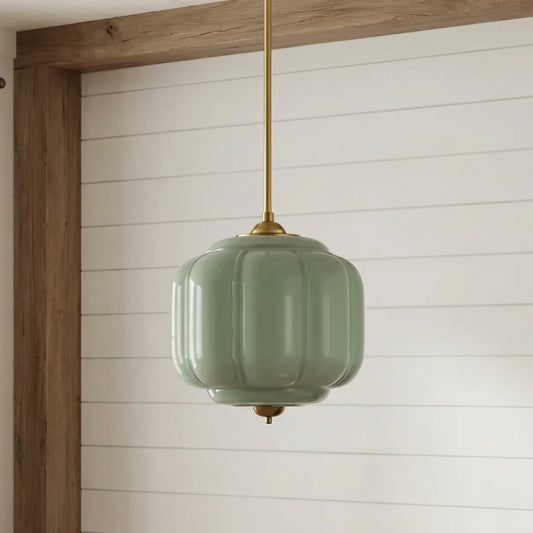 Evelyn Vintage Multi-Color Milk Glass Eloise Pendant Light