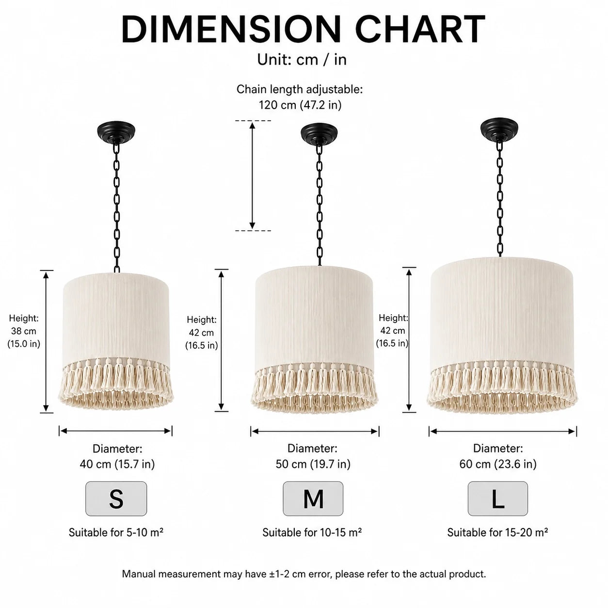 Handmade Boho Vintage French Cotton Fringe Living Room Pendant Light