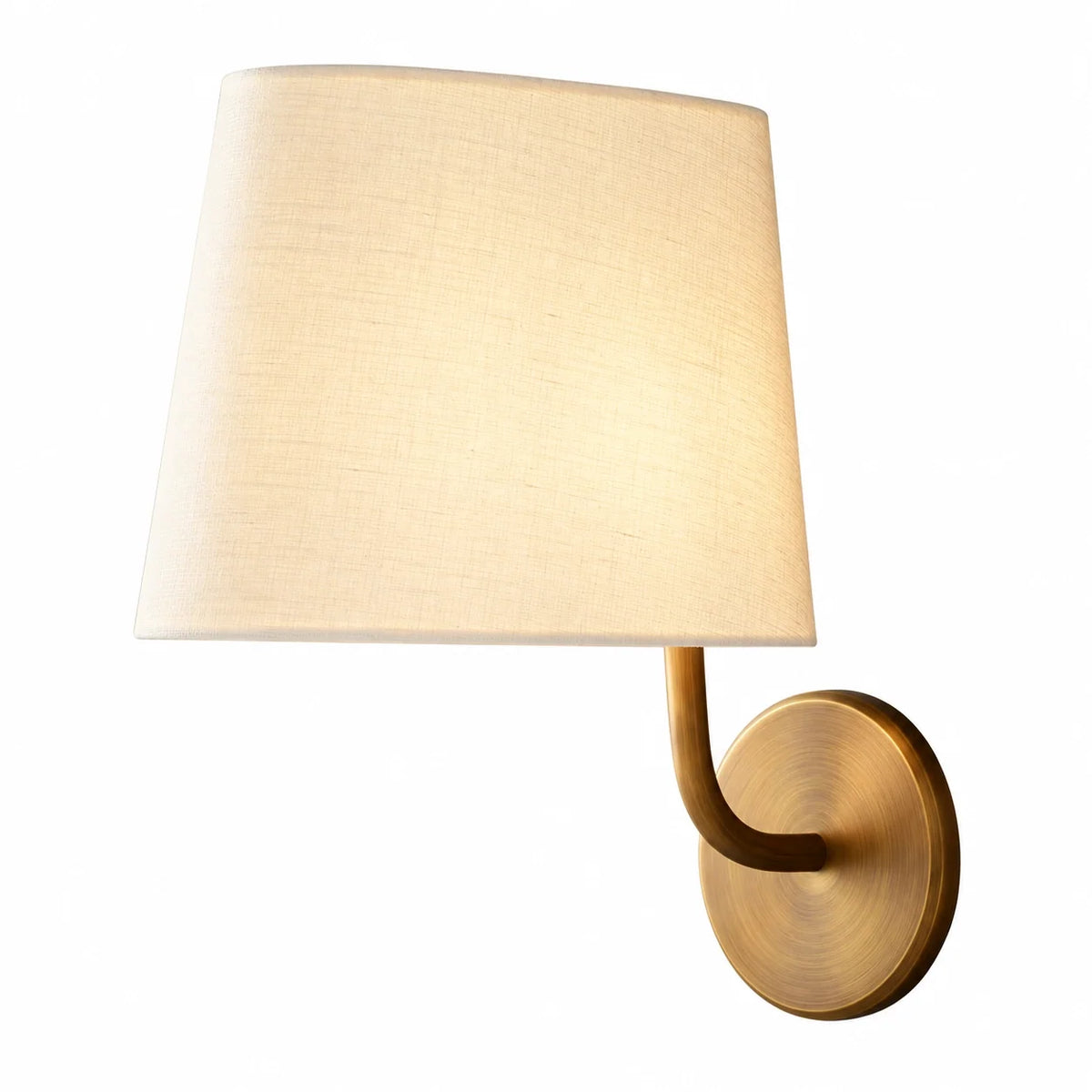 Hawthorne Curved Arm Fabric Shade Wall Light