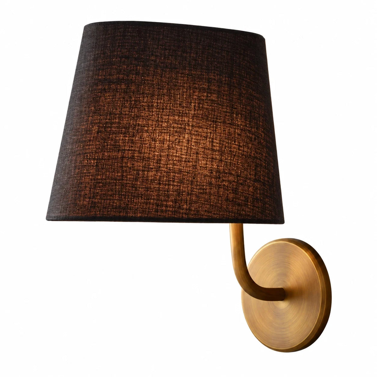 Hawthorne Curved Arm Fabric Shade Wall Light