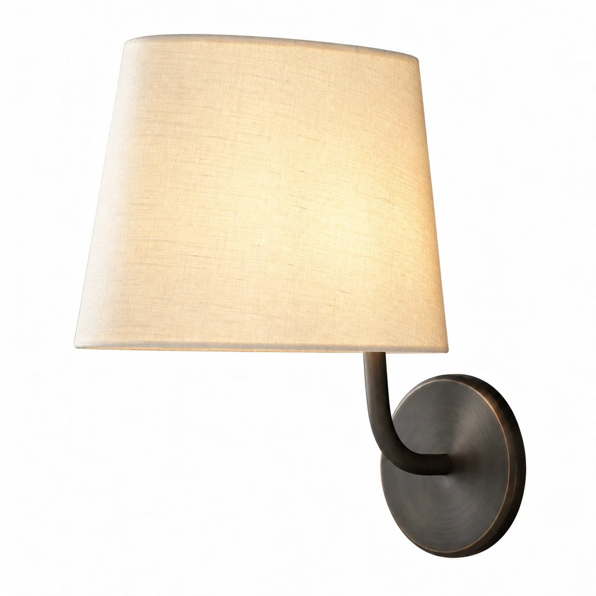 Hawthorne Curved Arm Fabric Shade Wall Light
