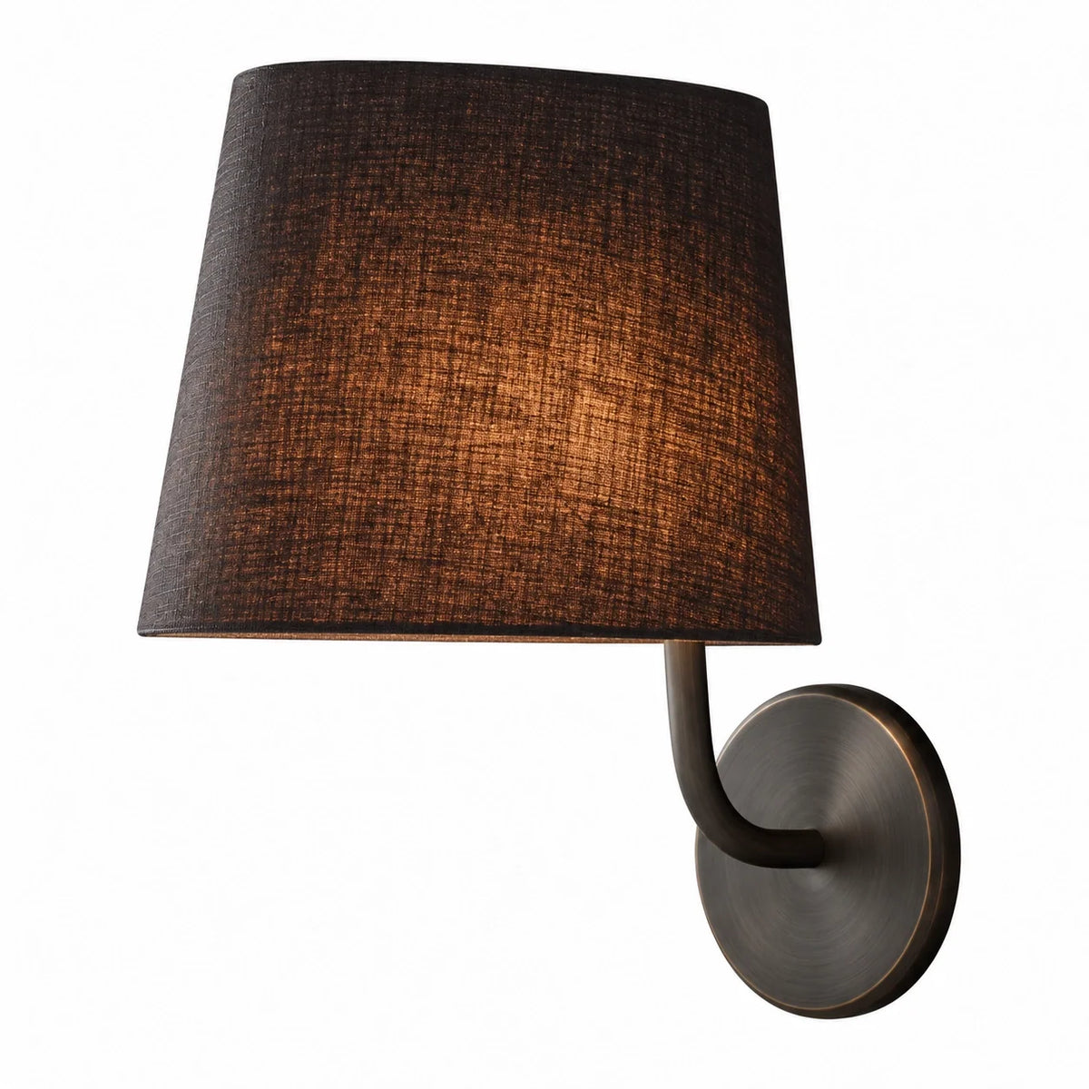 Hawthorne Curved Arm Fabric Shade Wall Light