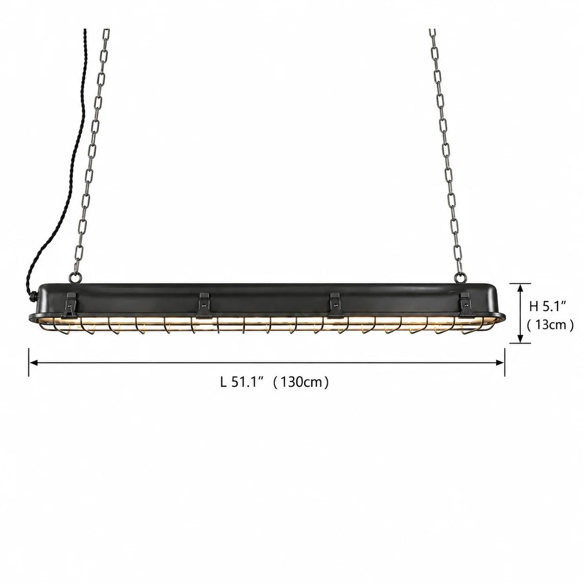 Industrial LED Linear Cage Pendant Light for Kitchen Islands