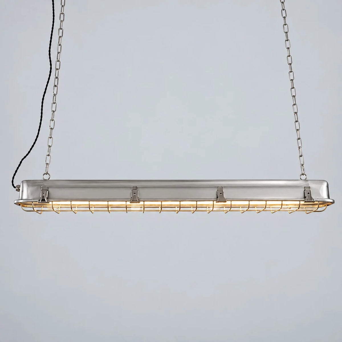 Industrial LED Linear Cage Pendant Light for Kitchen Islands