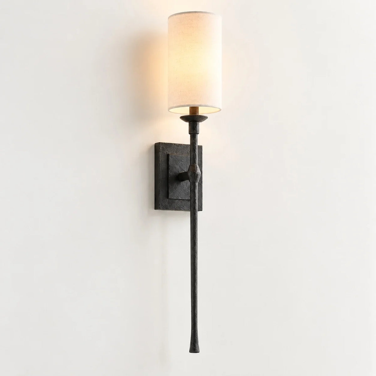 Industrial Black Metal Rod Fabric Wall Light