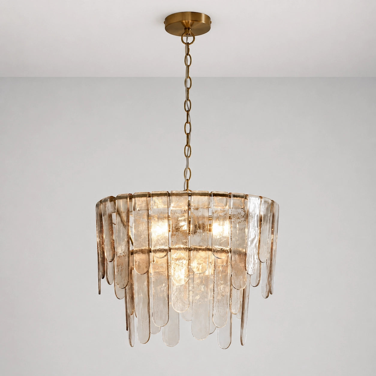 Jack Farmhouse Tiered Textured Glass Pendant Light