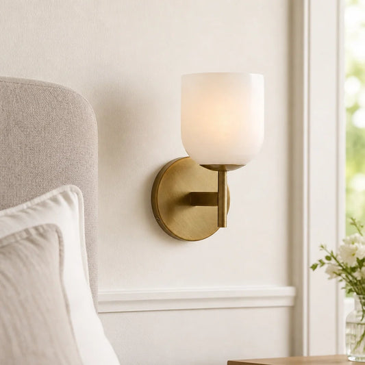 Luxury Hand-Finished Alabaster Brass Wall Sconce