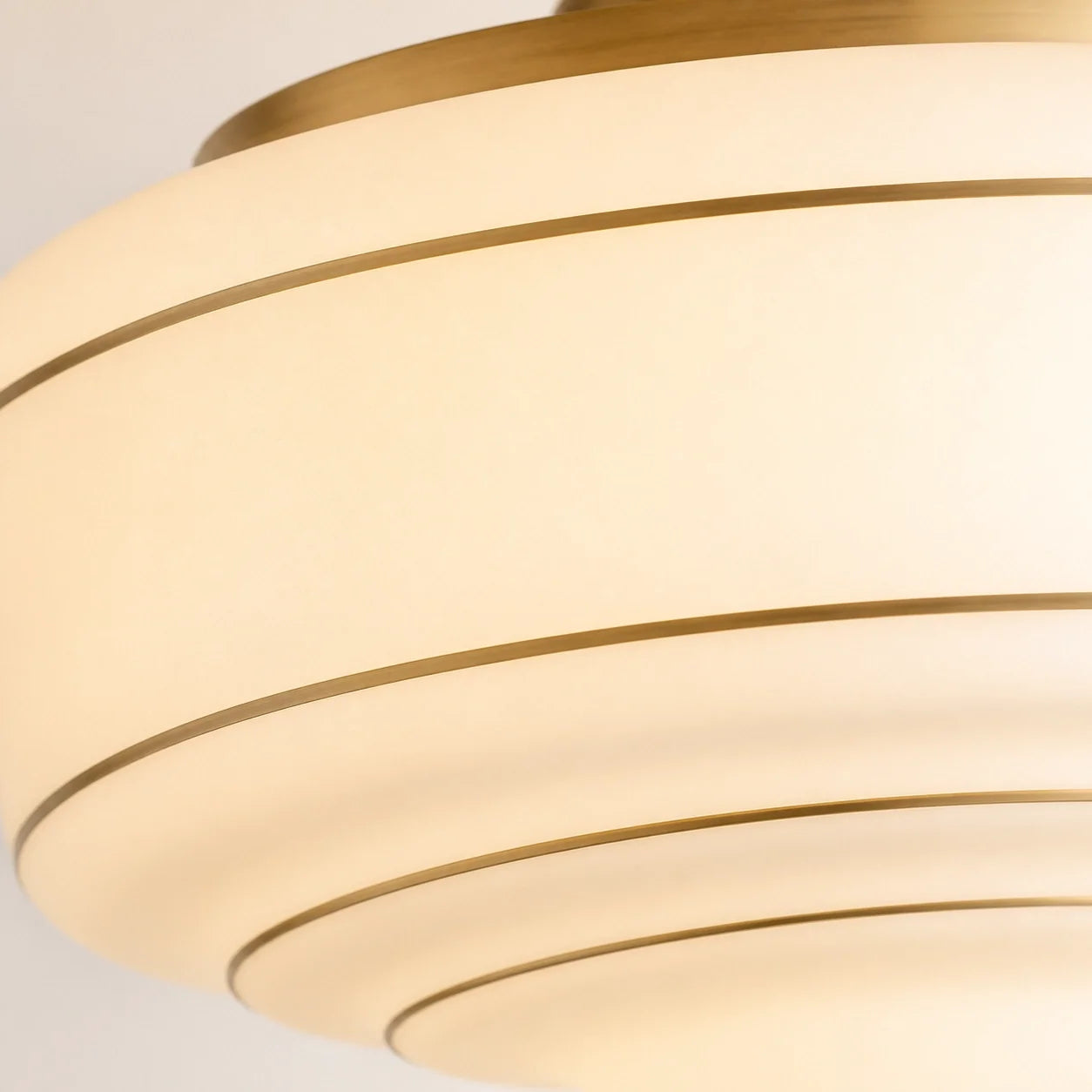 Mid-Century Opal Glass Semi-Flush Mount Ceiling Light