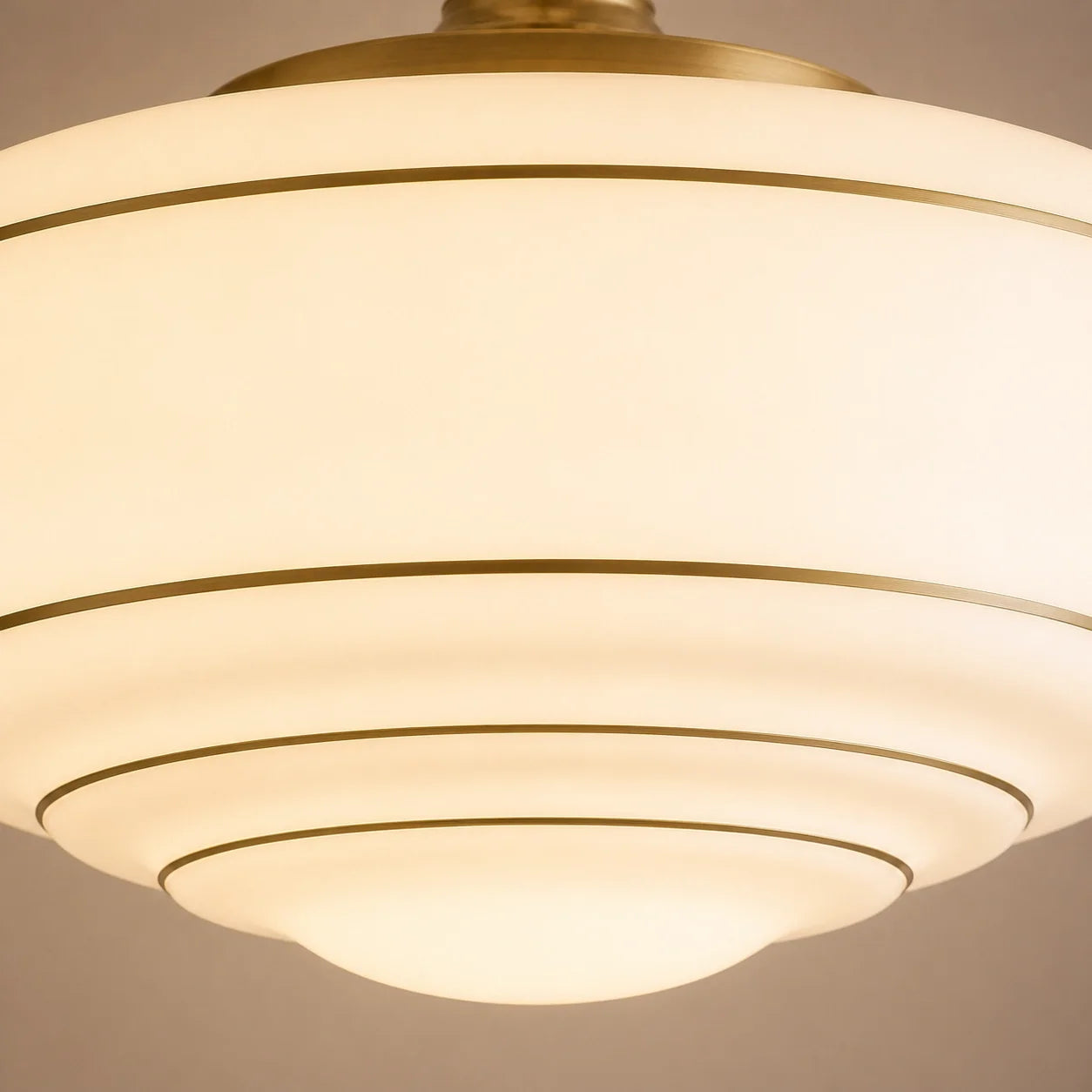 Mid-Century Opal Glass Semi-Flush Mount Ceiling Light
