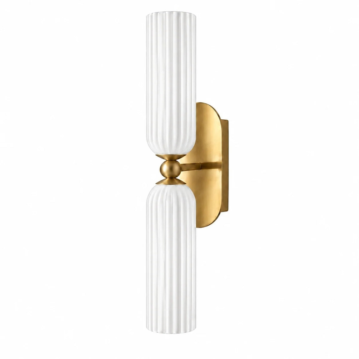 Mid-Century Ribbed Glass Wall Light for Bathrooms and Hallways