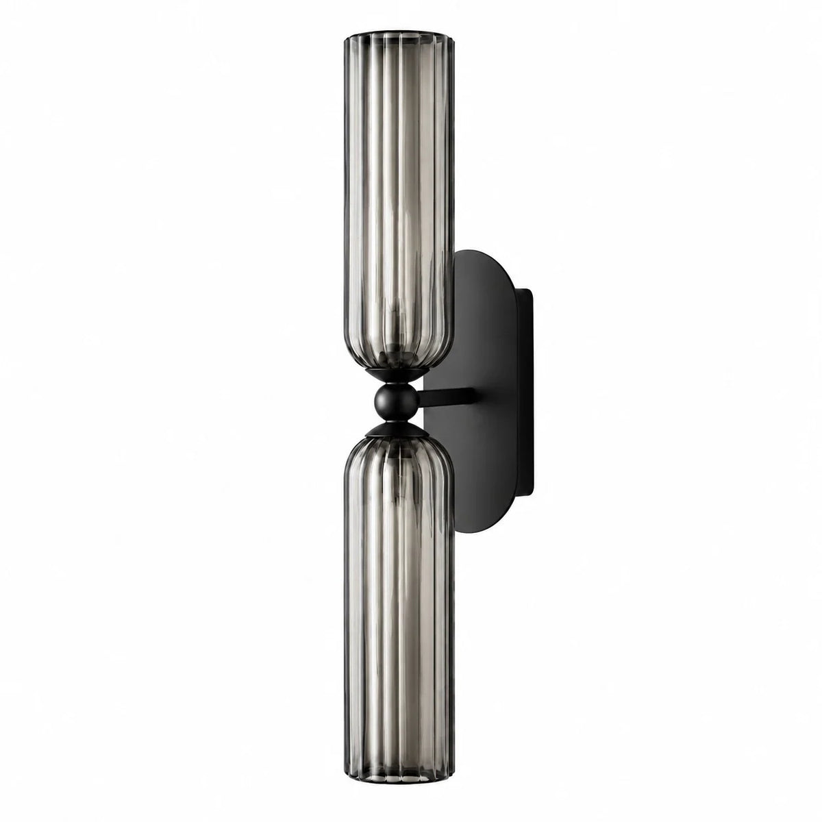 Mid-Century Ribbed Glass Wall Light for Bathrooms and Hallways