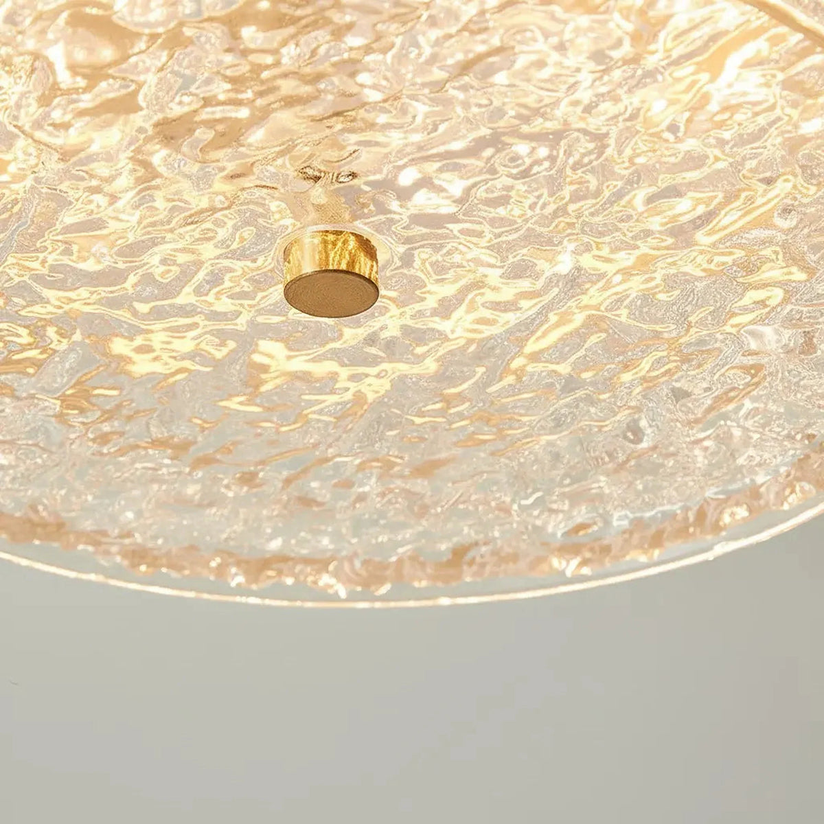 Mid-Century Water Ripple Glass Flush Mount Ceiling Light