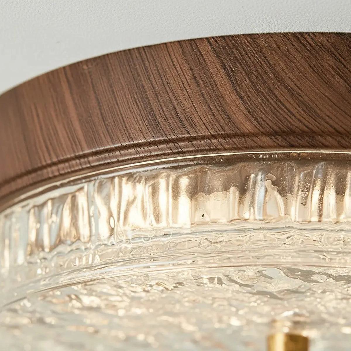 Mid-Century Water Ripple Glass Flush Mount Ceiling Light