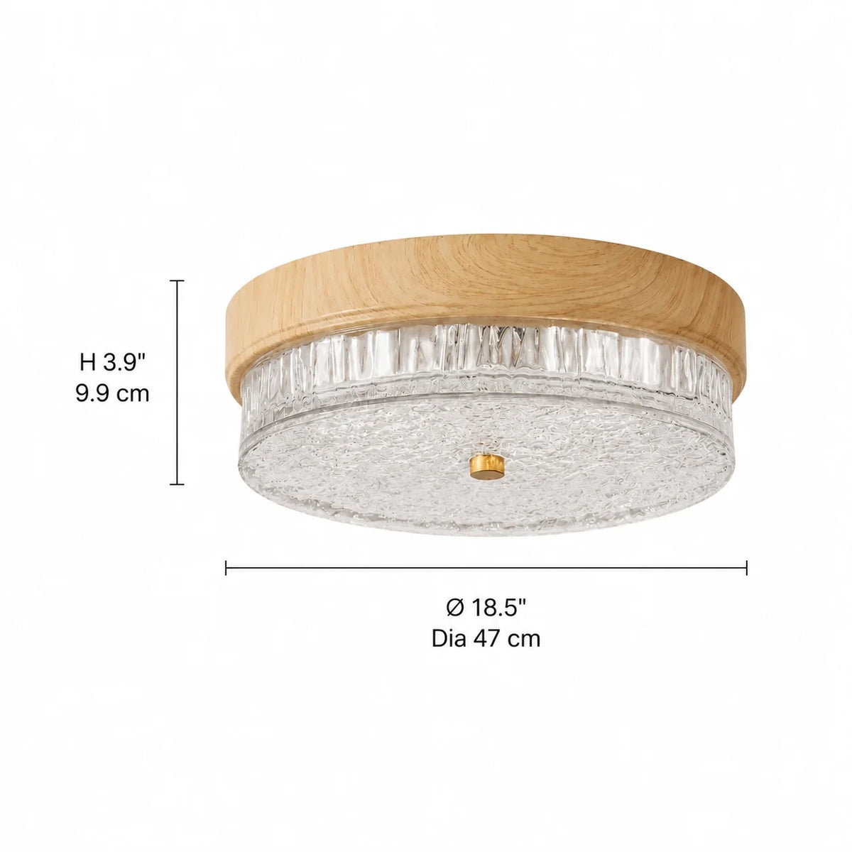 Mid-Century Water Ripple Glass Flush Mount Ceiling Light