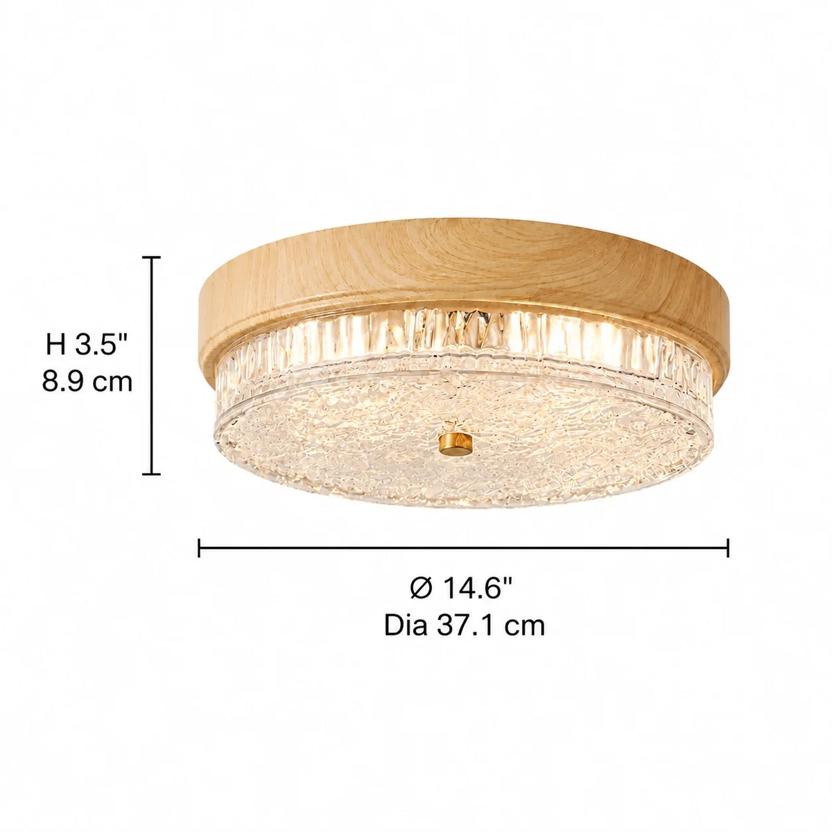 Mid-Century Water Ripple Glass Flush Mount Ceiling Light