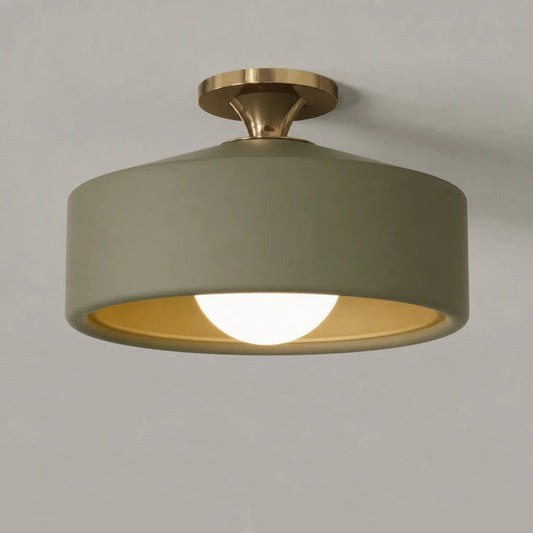 Minimalist Flush Mount Drum Porcelain Ceiling Light