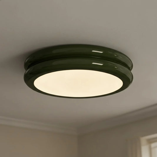 Minimalist Green Round Metal Ceiling Light