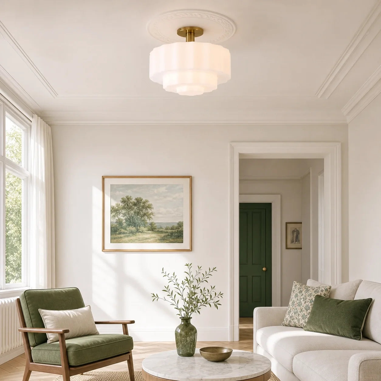 Minimalist Milky White Glass Ceiling Light