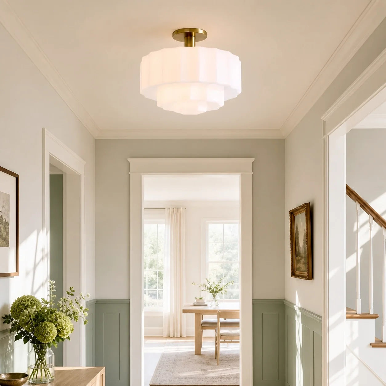Minimalist Milky White Glass Ceiling Light