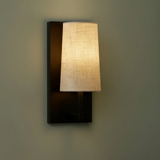 Minimalist Rectangle Mount Linen Wall Light