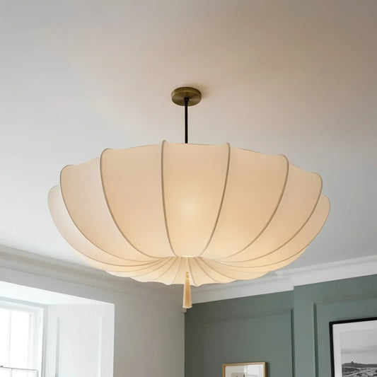 Minimalist Round Fabric Shade Pendant Light