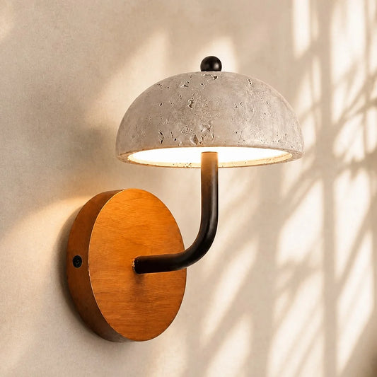 Minimalist Travertine Dome Wall Sconce