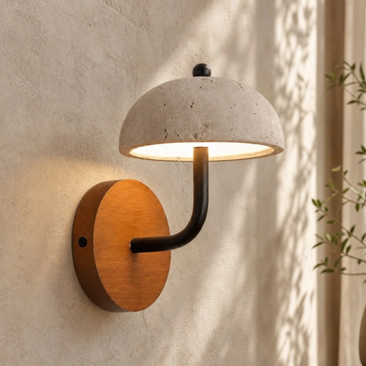 Minimalist Travertine Dome Wall Sconce