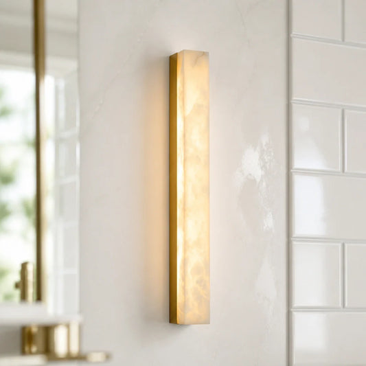 Minimalist Alabaster Rectangular Wall Light