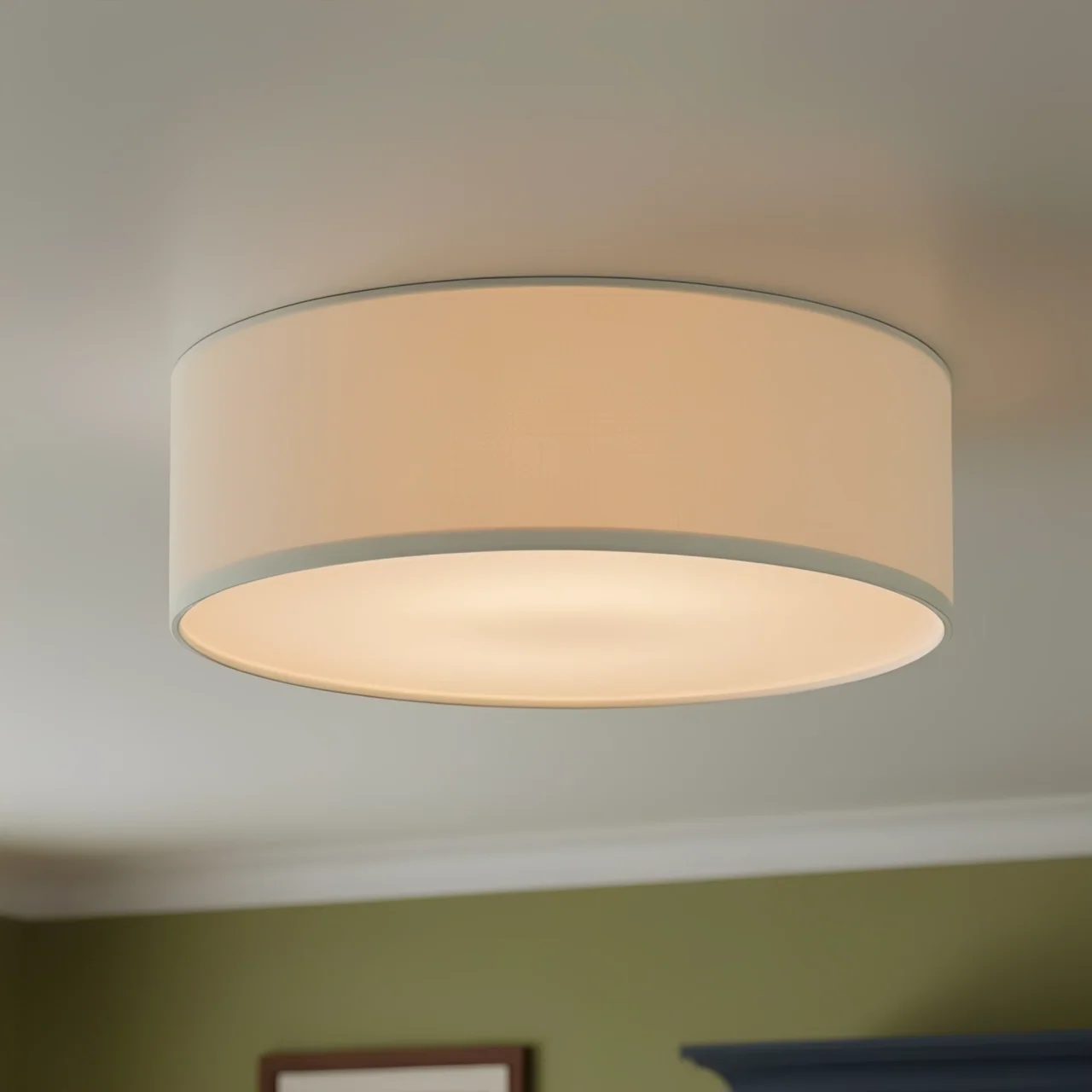 Minimalist Fabric Cylinder Shade Ceiling Light