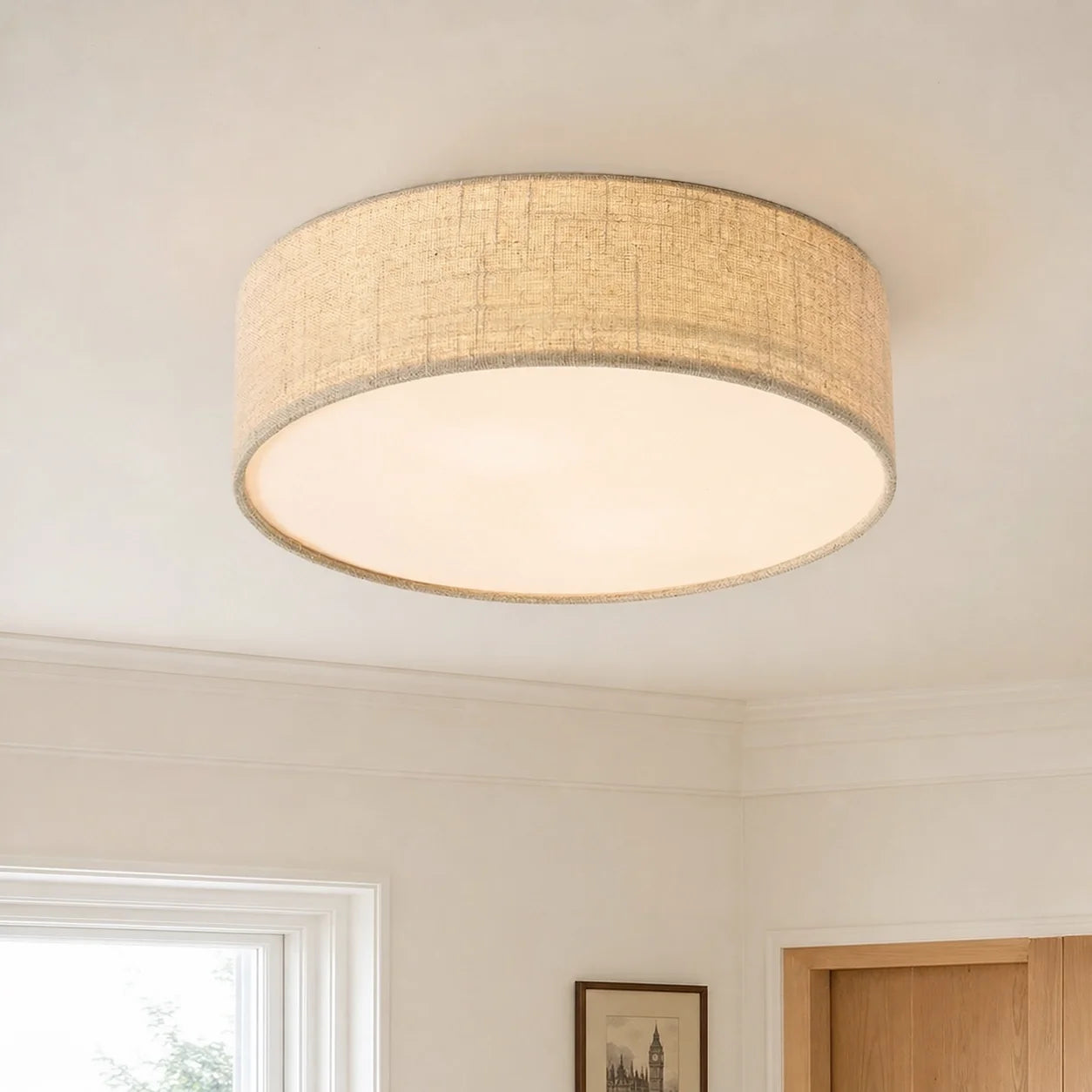 Minimalist Fabric Cylinder Shade Ceiling Light