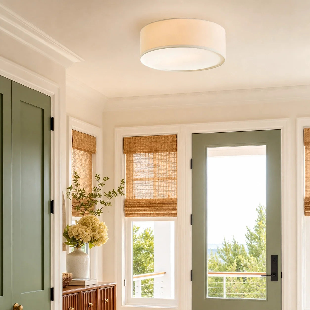 Minimalist Fabric Cylinder Shade Ceiling Light