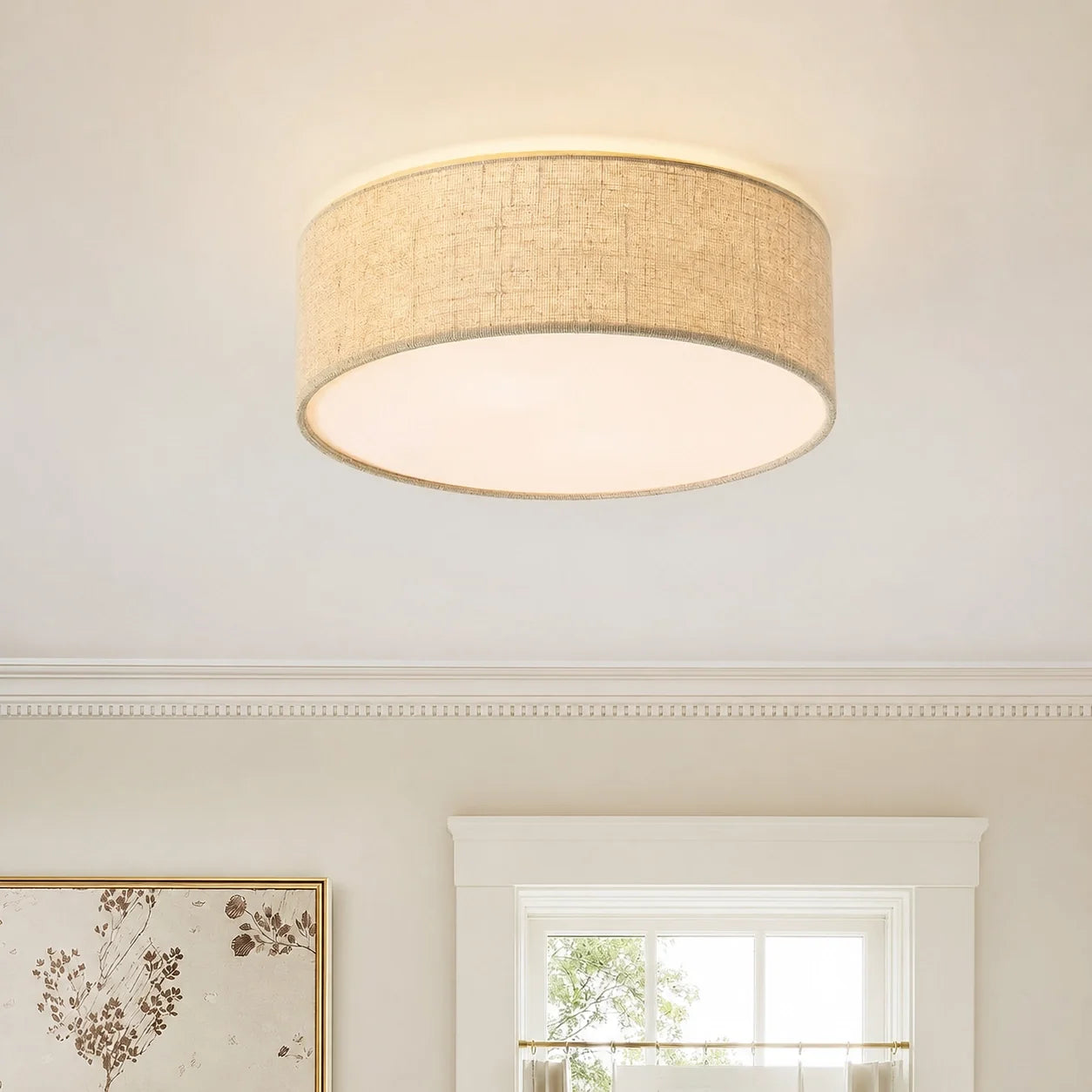 Minimalist Fabric Cylinder Shade Ceiling Light