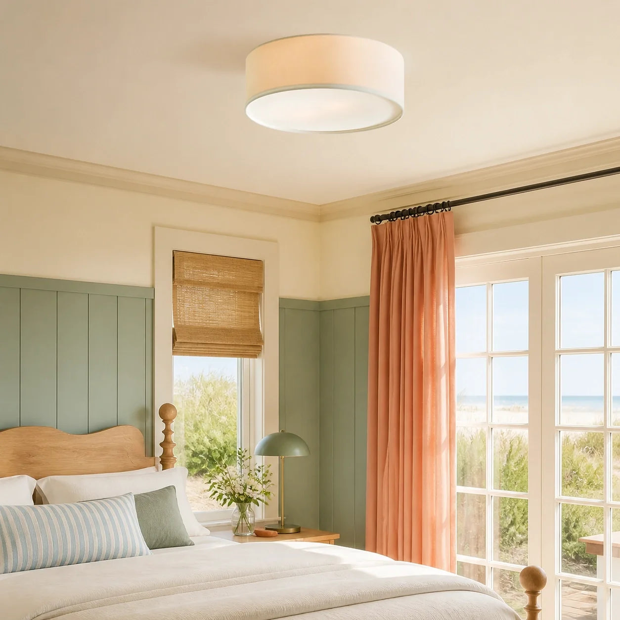 Minimalist Fabric Cylinder Shade Ceiling Light