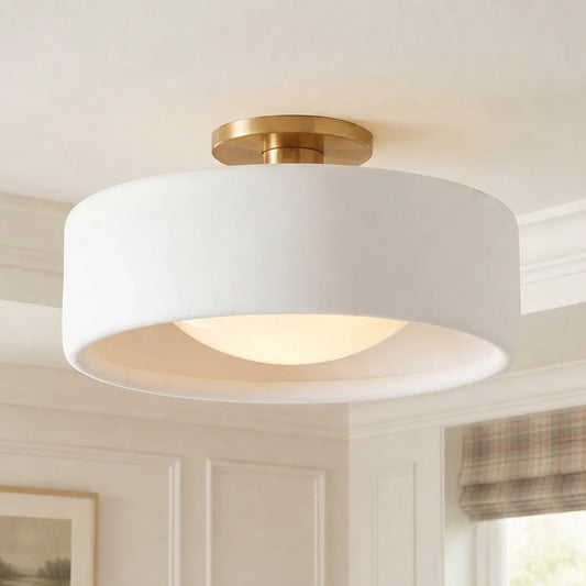 Minimalist Porcelain Flush Mount Ceiling Light