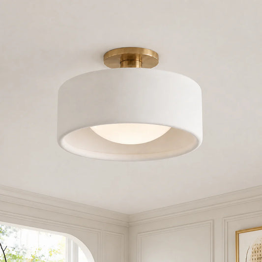 Minimalist Porcelain Flush Mount Ceiling Light