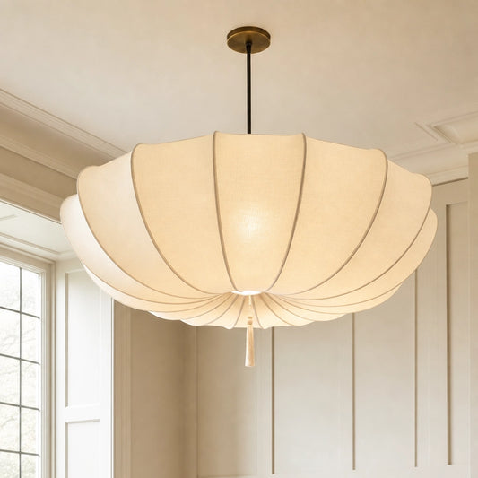 Minimalist Round Fabric Shade Pendant Light