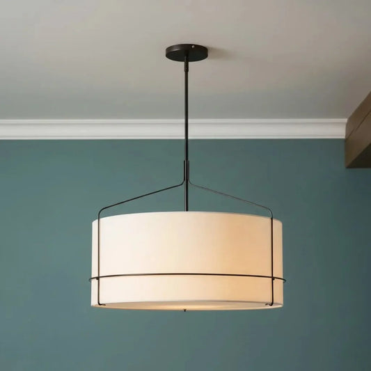 Modern Adjustable Metal Drum Pendant Light