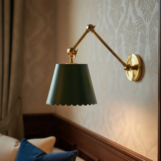 Modern Classic Leather Scalloped Wall Sconce