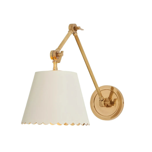 Modern Classic Leather Scalloped Wall Sconce
