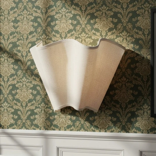 Modern Classic Linen Shade Scalloped Wall Lamp