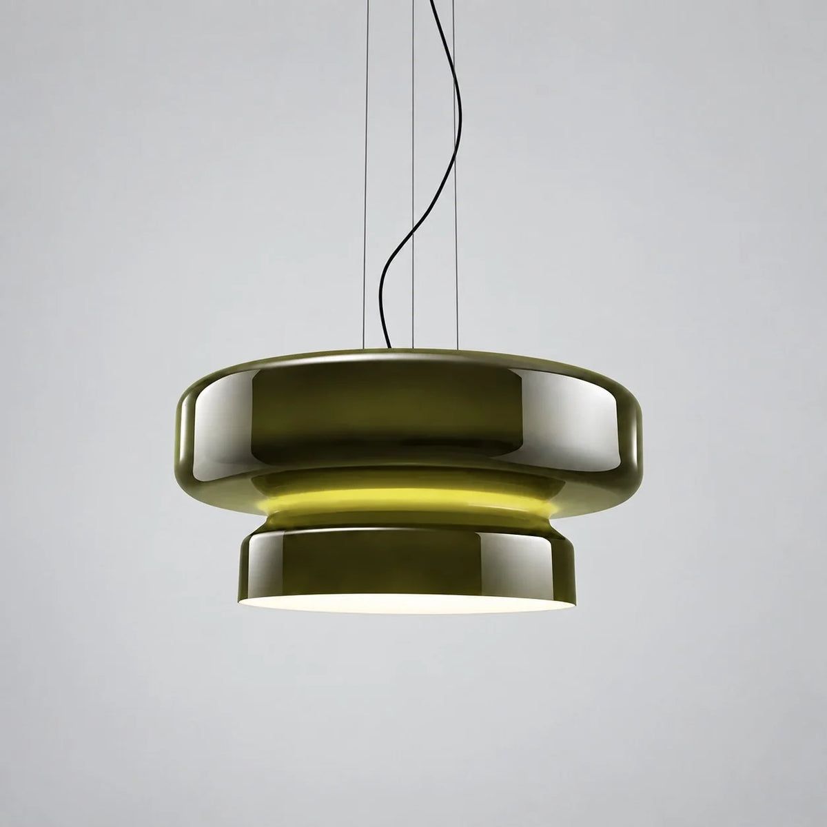 Modern Curved Coloured Glass Pendant Light
