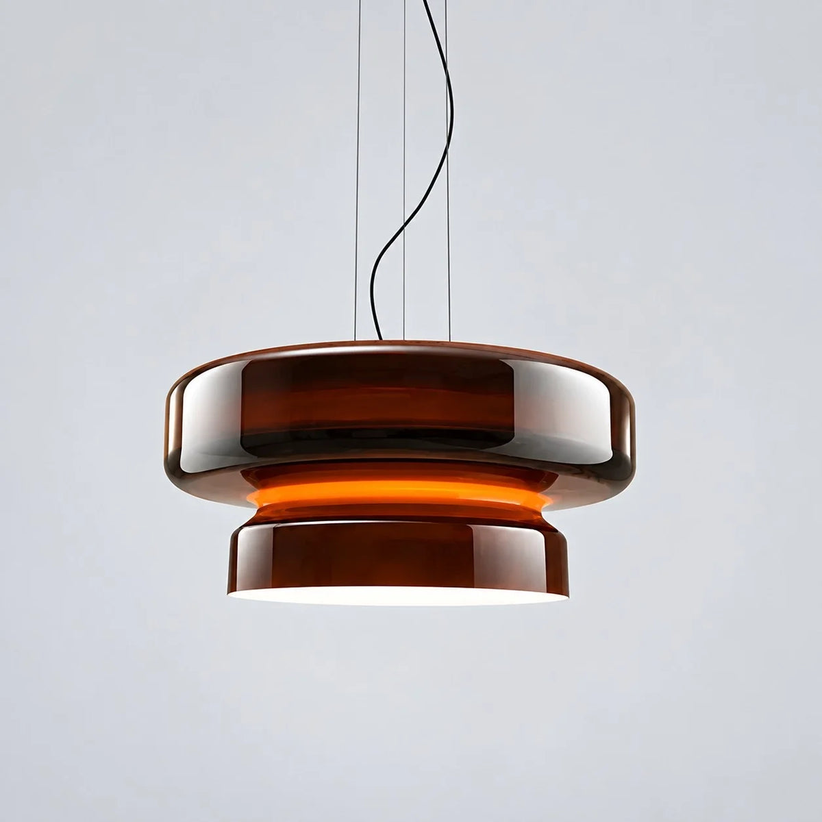 Modern Curved Coloured Glass Pendant Light