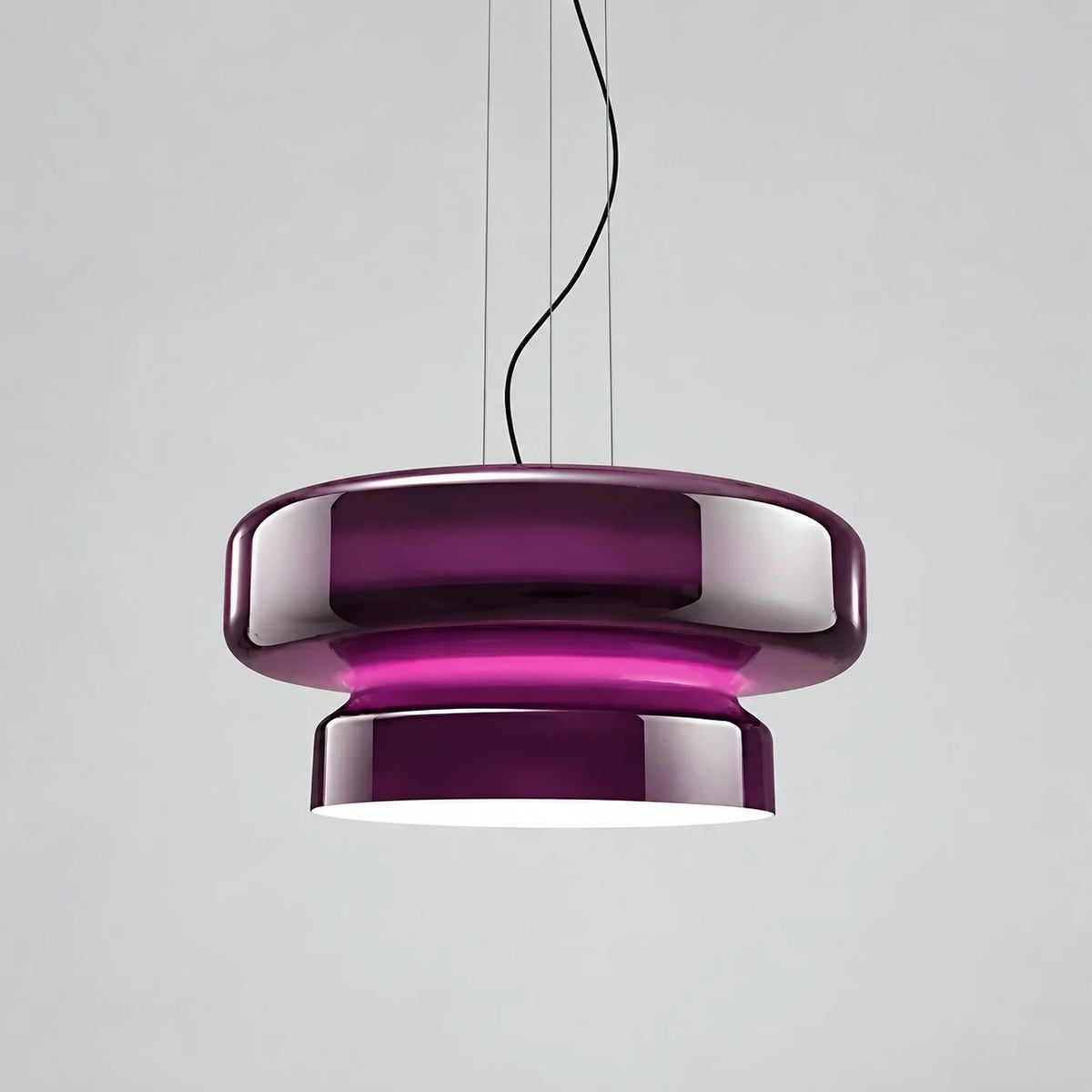 Modern Curved Coloured Glass Pendant Light